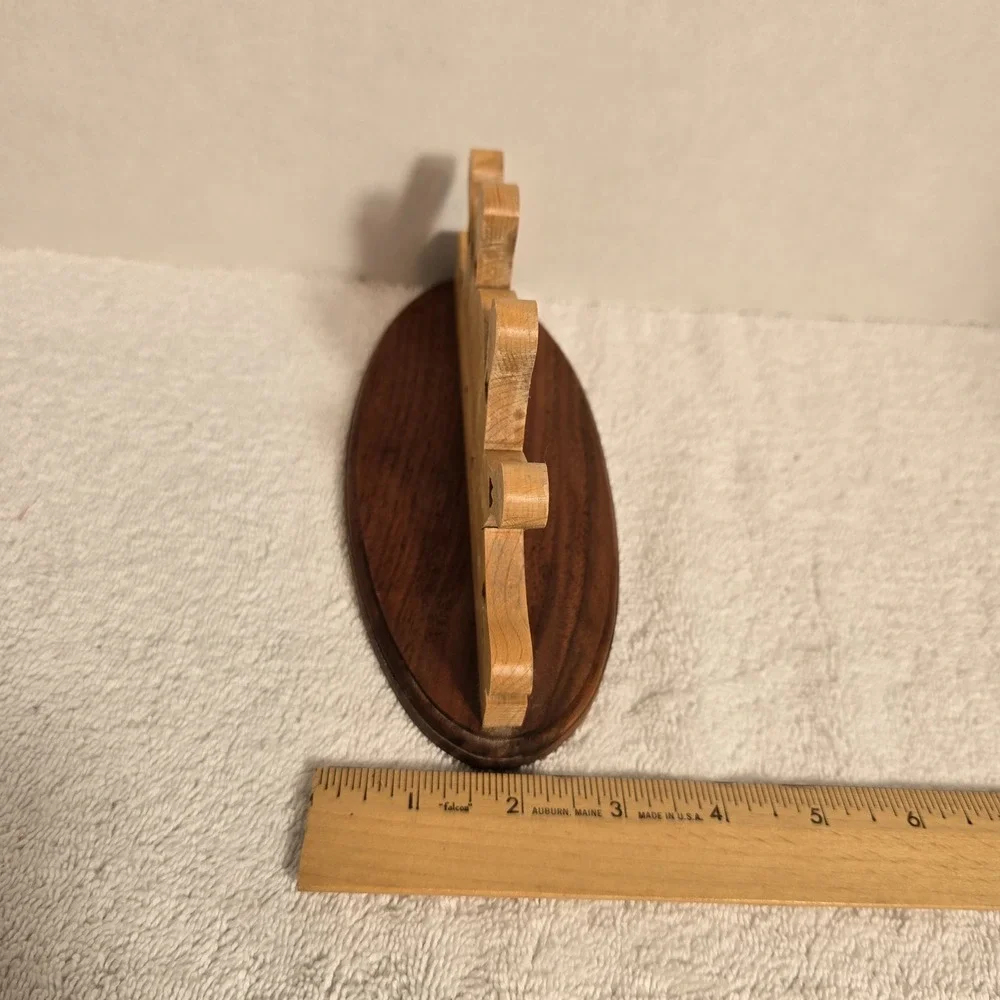 Vintage Handcrafted Wood Bowling‎ Clock 7x3
